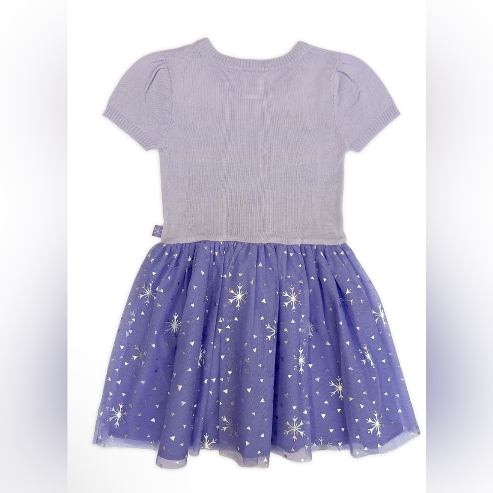 Girls Disney Frozen Elsa Cosplay Short Sleeve Sweater Dress - Picture 2 of 4